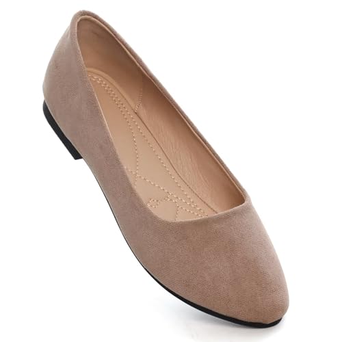 Image of Dear Time Women's Flats Comfortable Slip On Ballet Flats Soft Solid Casual Shoes