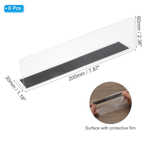 PATIKIL 6 Stück Regalteiler Für Kleiderschrank Organisation 200 x 30 x 60mm Acryl Magnetische Schrankteiler Küchenschränke Regale Unter Bett Blockierer Für Schlafzimmer Küche Büro Klar