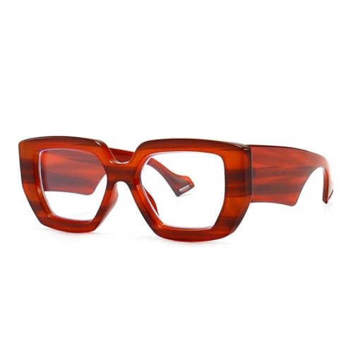 Gafas cuadradas UV400 de moda LVTFCO con lentes transparentes y montura ligera para mujer