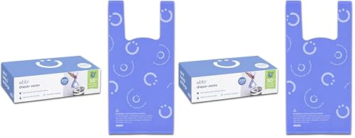 Image of Ubbi Disposable Diaper Sacks, Lavender Scented, Easy-To-Tie Tabs, Diaper Disposal or Pet Waste Bags, 200 Count (Pack of 2)