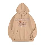 Sudadera con capucha para mujer, con cremallera completa, para otoño, casual, a la moda, Halloween, estampada, con purpurina, caqui, 4XL