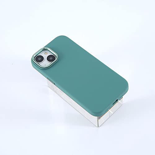 Coque de téléphone liquide de luxe à bord droit pour iPhone 14 Pro Max vert élégant