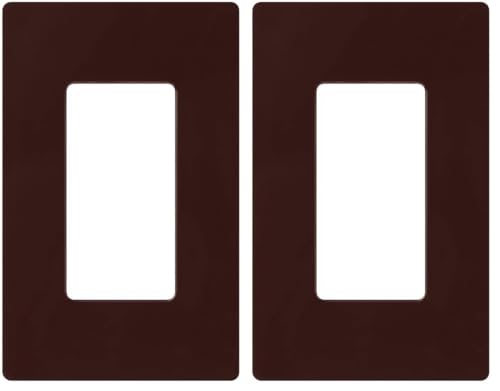 Image of Lutron Claro 1 Gang Decorator /Rocker Wallplate, Gloss, Brown (2-Pack) | CW-1-BR