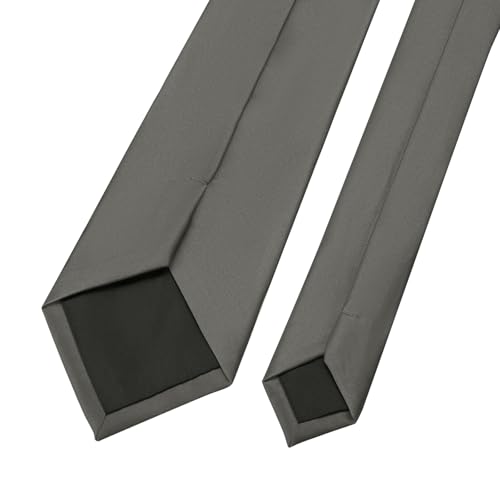 Image of KOOELLE Men's Ties Solid Pure Color Plain Neckties Formal Black Ties For Men