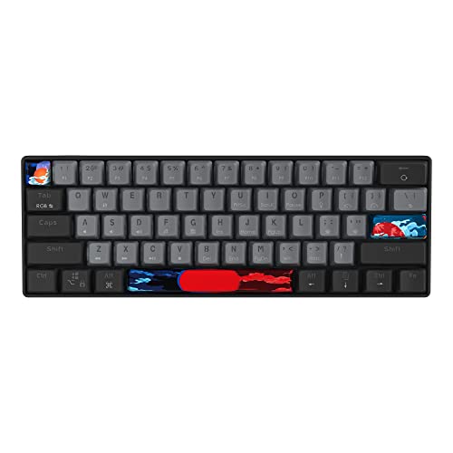 Image of Protable 60% Percent Gaming Keyboard Mechanical, Mini Compact RGB Backlit 61 Keys Wired Office Keyboard with Blue Switch for Mac /Win (Dolch /Blue Switch)