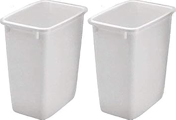 Rubbermaid 2806TP-WHT 36QT Open Wastebasket, White (Pack of 2)