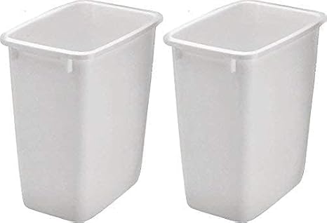 Rubbermaid 2806TP-WHT 36QT Open Wastebasket, White (Pack of 2)