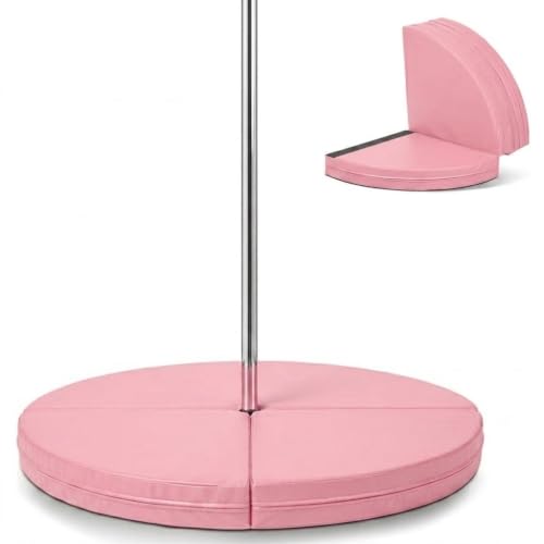 Tapis de pole dance pliable et résistant 120 x 5 cm, tapis de protection circulaire en mousse EPE et cuir PVC antichoc antidérapant rembourré