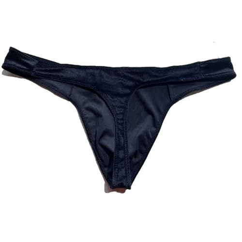 Men's Velvet Thong Luxurious Polyester-Spandex Blend Black/Brown/Blue 3 Pack3