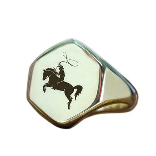 Bague cowboy gravée et hypoallergénique pour peaux sensibles