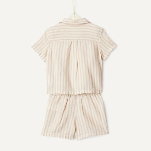 Image of Amazon Essentials x Sofia Grainge Toddlers and Baby Boys' Cotton Linen Short Sleeve Shirt & Shorts Play Set