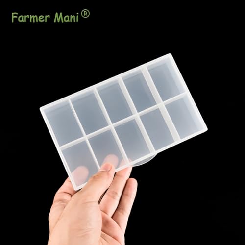 Image of 2 PCS Transparent Beads Storage Containers Box, Plastic Bead Organizers (10 Girds) for Small Items and Other Craft Projects, Bead Rings Jewelry Display Organizer Size 6.46 x 3.78 x 1.06 in