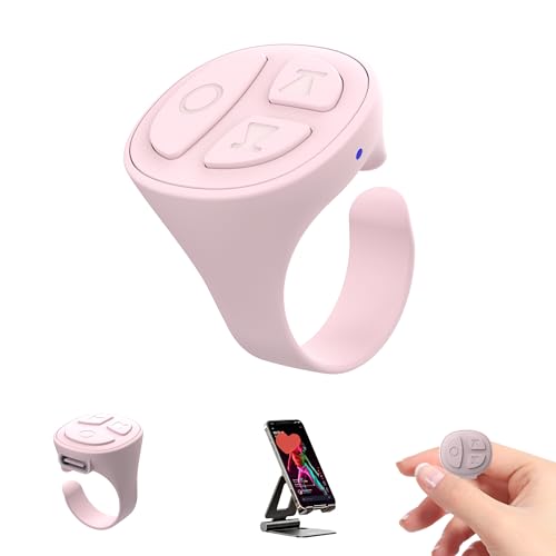 Image of TikTok Scrolling Ring, Bluetooth Camera Remote,Scrolling Ring Remote for TikTok iPhone Facebook YouTube Instagram Android Phone, Fingertip Wireless Scroller Page Turner (Pink Single Ring)