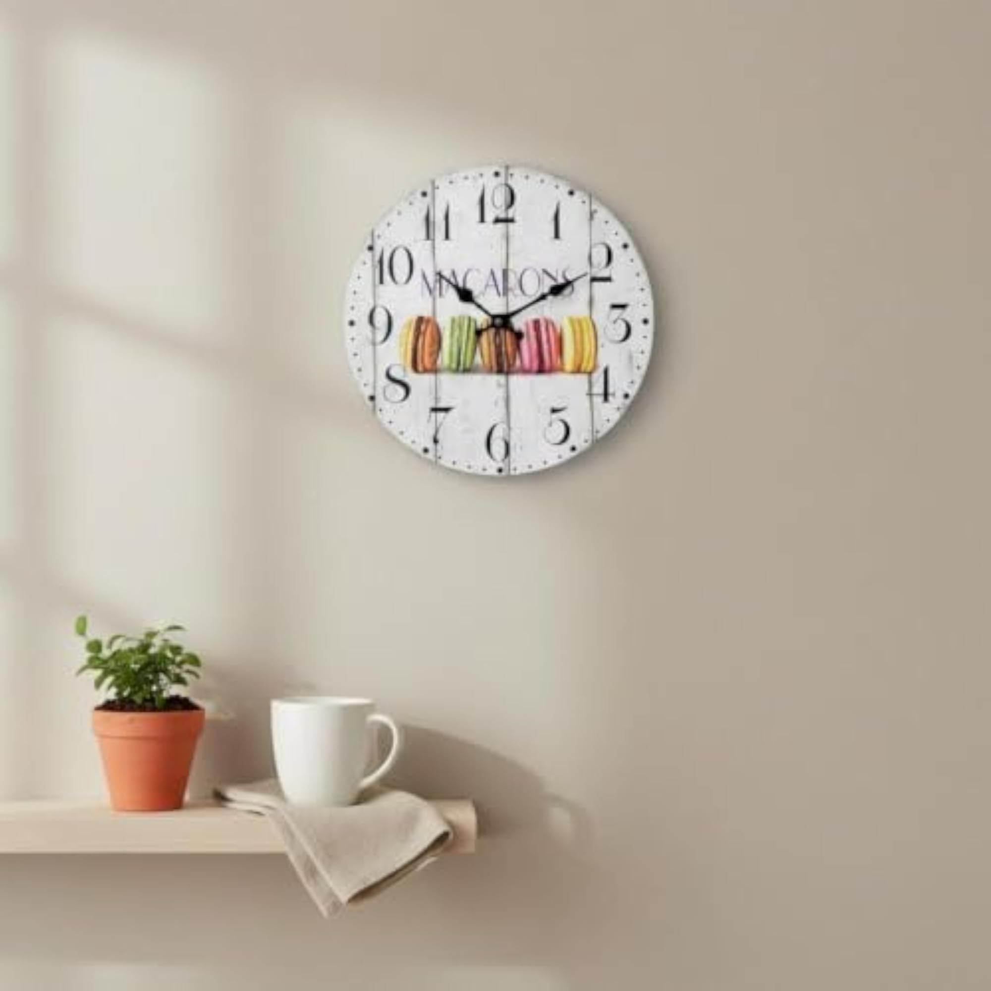 Frameless Non-Ticking Round Wall Clock, Silent Sweep