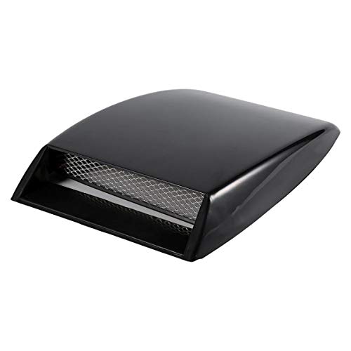 1 Pcs Car Decorative Air Flow Intake Scoop Bonnet Simulation Vent Cover Hood Black Universal