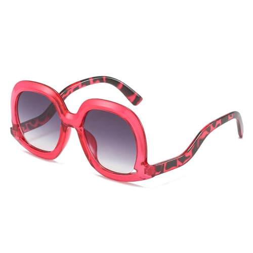 Lunettes de soleil ovales à la mode nuances léopard dégradées UV400 tendance creuses mixtes
