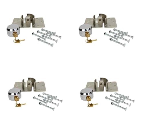 Image of TM USWWAGOODS Replacement for /Fits 4 Pack Hidden Shackle Padlock w /Hasp Steel Hockey Puck Lock Chrome Coating 2...