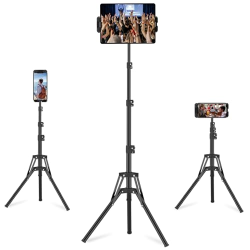 Karoten Tablet-Stativ höhenverstellbar bis 160 cm 360 drehbar Stabiler Metallständer für iPad Samsung Lenovo & mehr (4 713 5 Zoll) ideal für Home Office Streaming & Videoanrufe