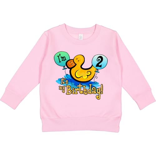 inktastic Ducky 2nd Birthday Toddler Sweatshirt 7 Pink 3714