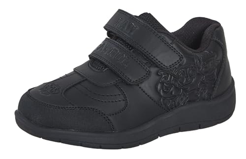 livre Paw Patrol Chaussures d'école pour garçon Chase Marshall Noir Baskets résistantes aux éraflures Sangles de fixation faciles au toucher, Noir , 25 EU