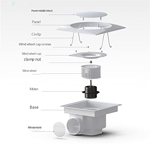 Ventilador de ventilación de 10 pulgadas para montaje en techo, extractor de aire cuadrado para baño, inodoro, cocina y dormitorio, ventilador extractor potente y de bajo ruido para baño miniatura 3