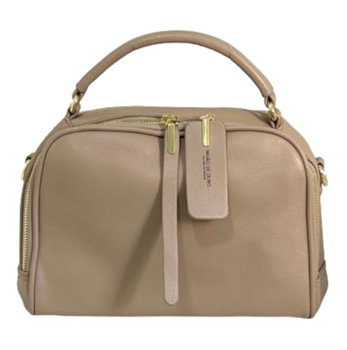 bolsa baú média versátil com alça de mão em couro ecológico