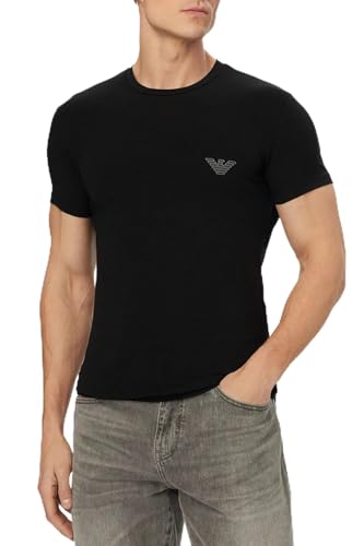 Emporio Armani Mens Megalogo Crew Neck T-Shirt Black Medium