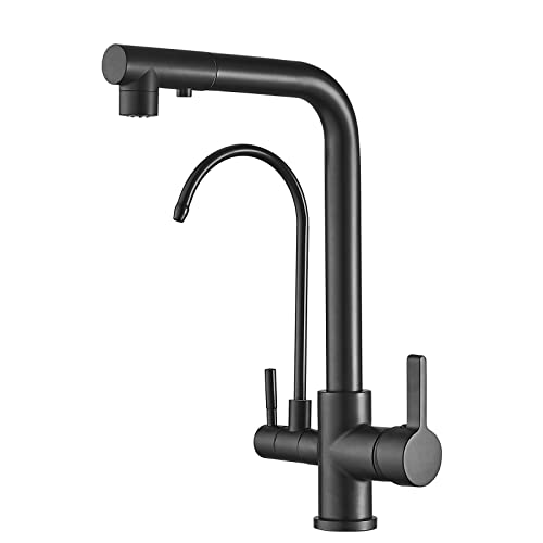 Grifo Cocina Osmosis Extraible Grifo 3 Vias Osmosis Grifo Fregadero Extraible Con Dos Caños Griferia De Cocina Grifo Para Fregadero Para Agua Fría Y Caliente,Negro Grifo Cocina Osmosis Extraible Grifo 3 Vias Osmosis Grifo Fregadero Extraible Con Dos Caños Griferia De Cocina Grifo Para Fregadero Para Agua Fría Y Caliente,Negro