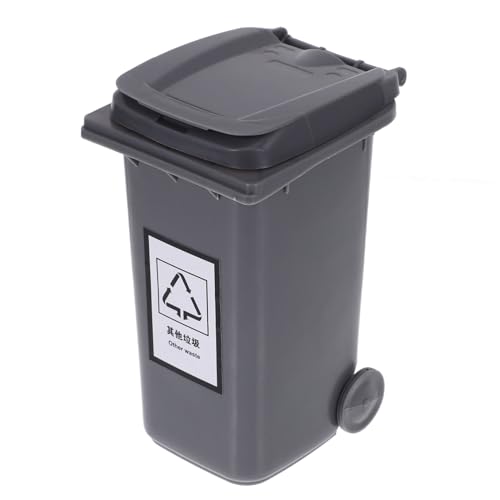 Caneca de basura mini para escritorio rectangular gris