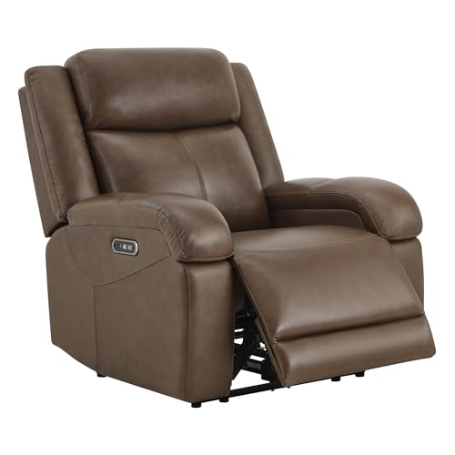 Watson & Whitely Genuine Leather Wall Hugger Power Recliner