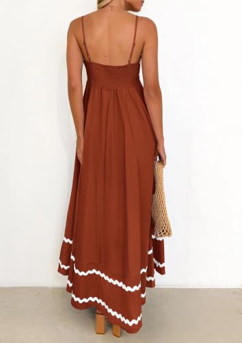 Image of PRETTYGARDEN Women's 2026 Summer Flowy Maxi Dress Casual Sleeveless Spaghetti Strap Ruffle Beach Long Dresses