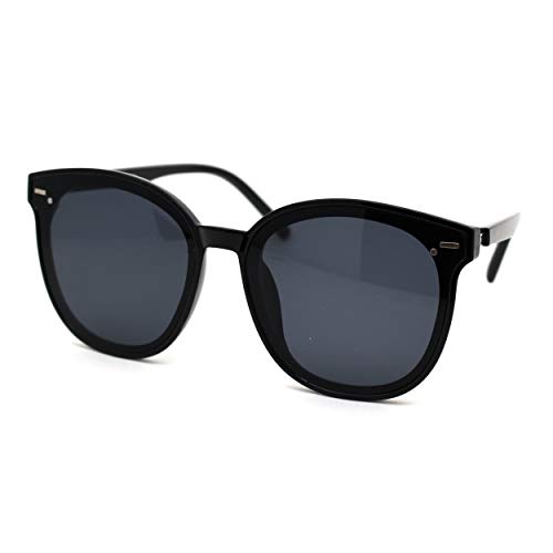 Round Boyfriend Style Horn Rim Hipster Plastic Sunglasses2