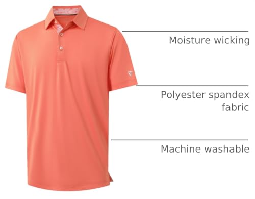 Image of Mens Polo Shirts Short and Long Sleeve Casual Solid Stylish Dry Fit Performance Designed Collared Golf Polo Shirts for Men