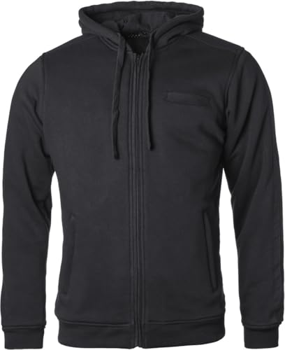 Sweat à capuche zippé moto GMS Cruz noir avec fermeture éclair intégrale 5XL