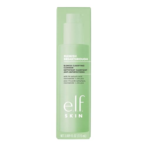 e.l.f. SKIN Blemish Breakthrough Clarifying Cleanser, Gel Cleanser For Removing Makeup, Controlling...