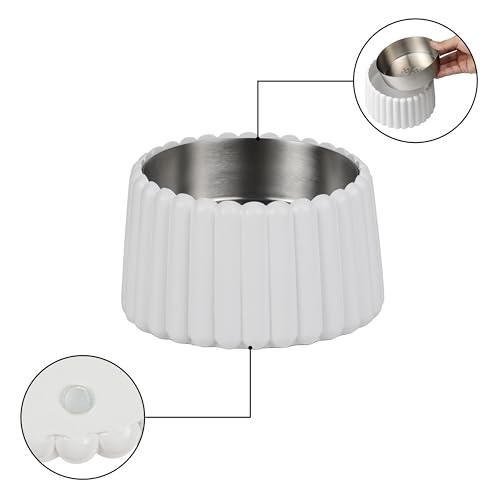 THE LICKER STORE Ripple Ridge 16oz (2 Cups) Small/Medium Slanted Pet Feeder with Weighted Concrete Base and Removable Stainless Steel Bowl, Non-Slip Dishwasher Safe for Dogs, Cats, Blue DBL3001C by THE LICKER STORE - Used condition - Image 3