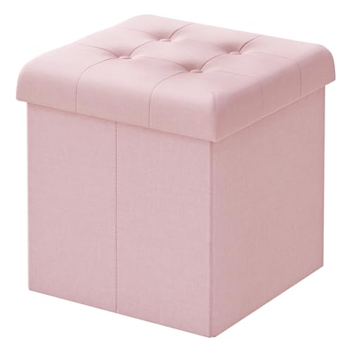 WOLTU® Sitzhocker mit Stauraum Sitzwürfel Sitzbank faltbar Truhen Aufbewahrungsbox, Deckel abnehmbar, Gepolsterte Sitzfläche aus Leinen… – Ansicht 1