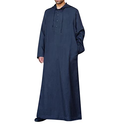 Briskorry Herren Muslim Kaftan mit Reißverschluss Langarm Muslimisches...