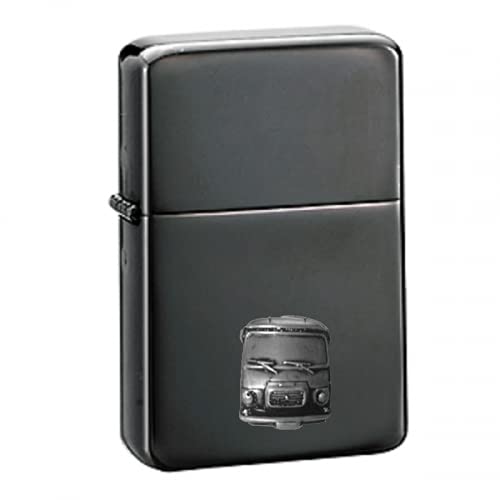 Briquet J7 Van vintage en étain sculpté noir rechargeable