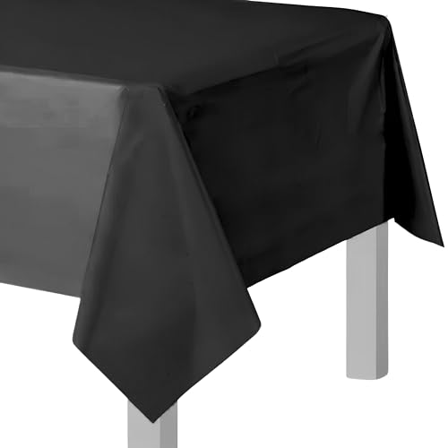 Rouleau de table en plastique noir de jais de 100 mètres pour réception