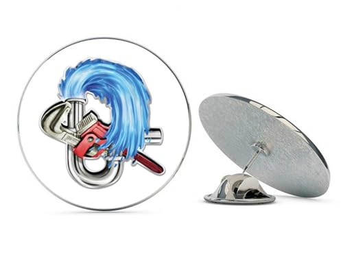 Plumber Pipes and Tools Metal 0.75" Lapel Hat Pin Tie Tack Pinback2