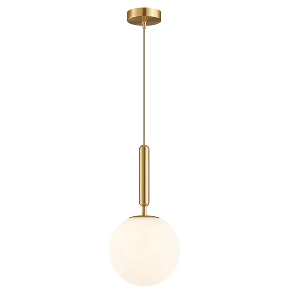 Lampe suspendue de plafond pour salon et salle à manger en laiton et verre E27