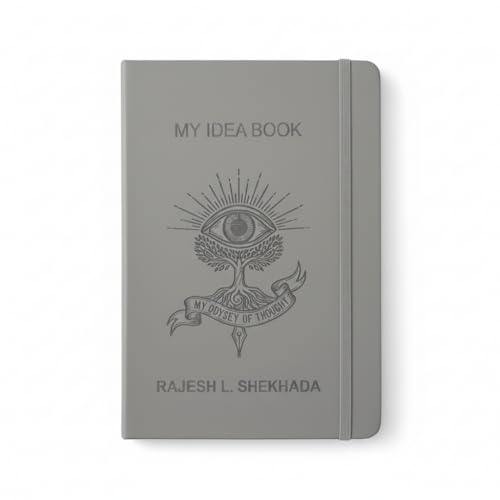 Image of Personalized Journal - Custom Name Hardcover Diary for Men & Women, Premium Paper, Durable Grey Finish (Grey-Eye-Custom)