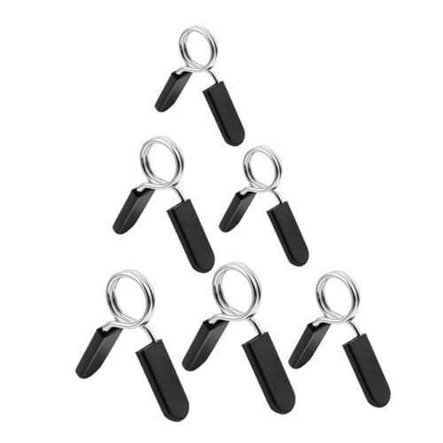 Yardwe 6 Pack Dumbbell Bar Spring Collars Weightlifting Accessory Barbell Clamps for Gym Sports