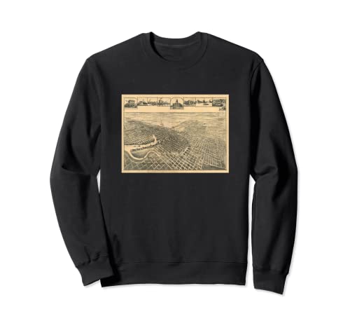 Vintage Stockton CA Mapa (1895) Sudadera
