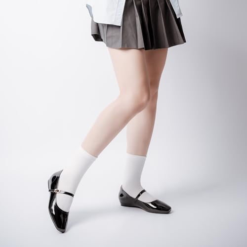 Image of Cusolemore Mary Jane Flat Shoes with Arch Support and Hidden Wedge Heel, Women Ballet Flats, Mary Jane Flats, Comfortable Dress Shoes