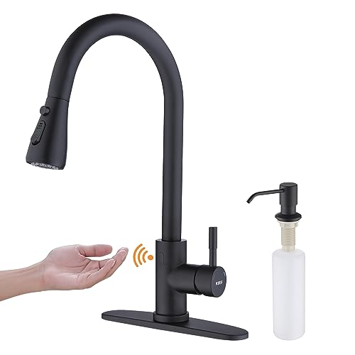 Grifo de cocina sin contacto negro mate extraíble con sensor de movimiento 2