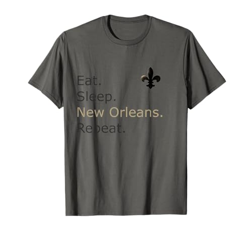 Camiseta New Orleans Tees: Eat Sleep Repeat Merchandise Camiseta