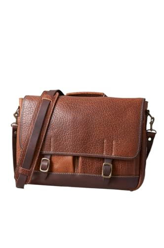 IZAC & DAUD Vintage Genuine Leather Mens Briefcase Laptop Messenger bag best computer satchel Handmade Bags for men and women