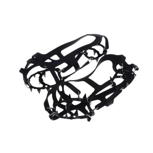 WOFASHPURET Shoe Grips for Ice 18 Tooth Silicone Crampons Ice Climbing Gear Outdoor Non-Slip Shoes Size l